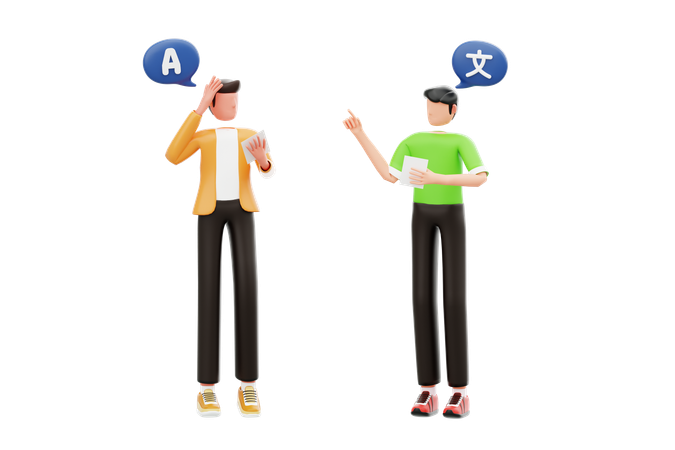 Translator Communication  3D Illustration