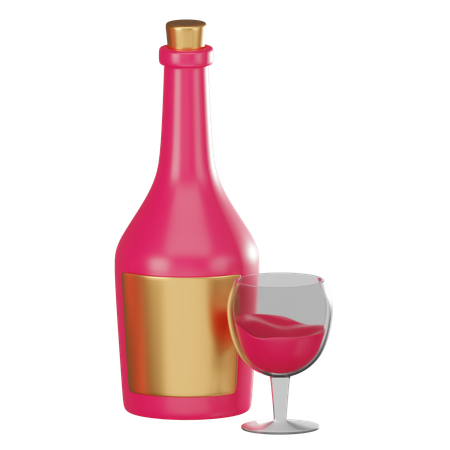 Wine Bottle  3D Icon