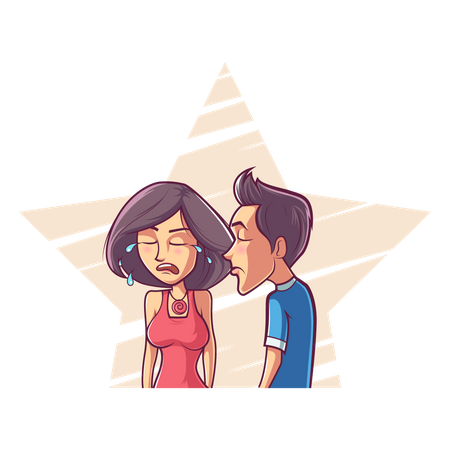 Free Cute couple is fighting  Illustration