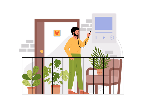 Free Guy listening to music  Illustration