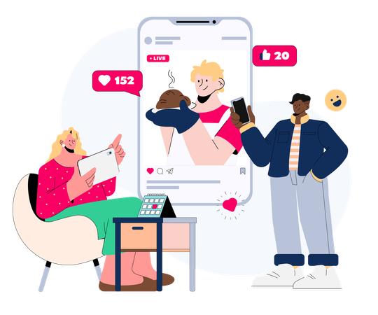 Free Influencer Marketing on Food Products Illustration