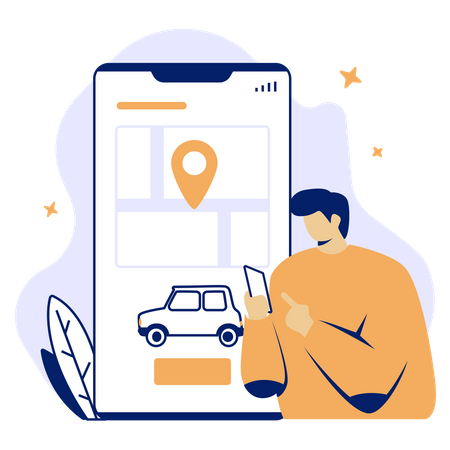 Free Online taxi booking Illustration