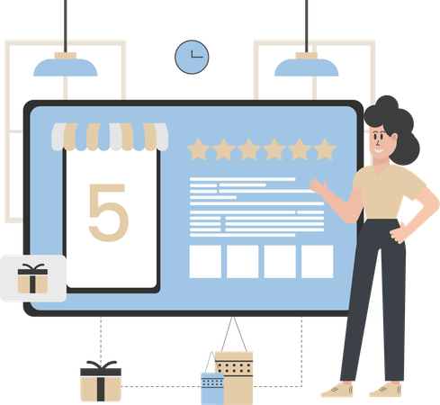 Free People giving online shopping review  Illustration