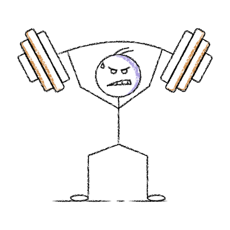Free Stickman doing weight lifting Illustration