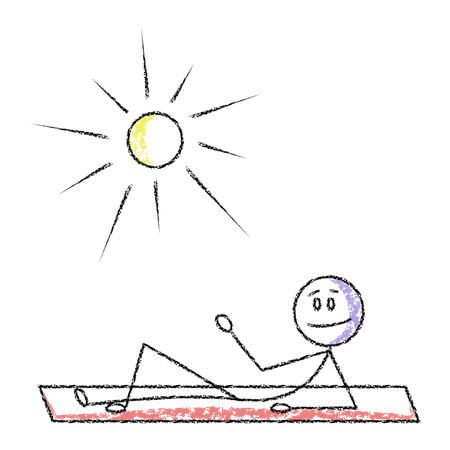 Free Stickman enjoying summer  Illustration