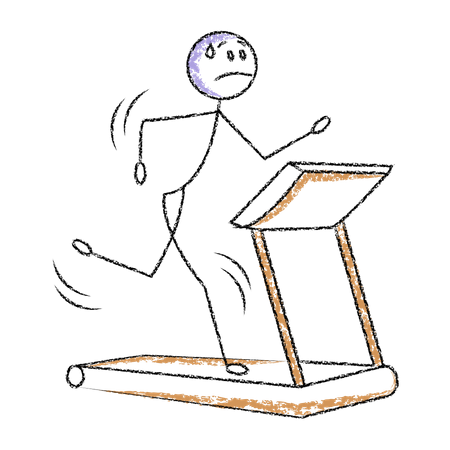 Free Stickman running on treadmill  Illustration