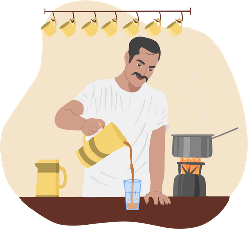 Free Tea Stall  Illustration