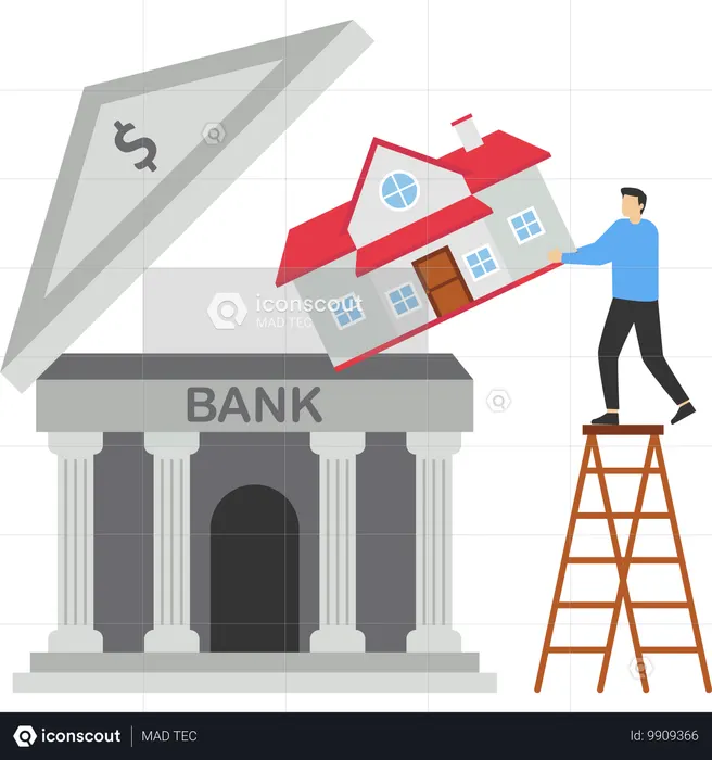 Businessman buying home for rental profit  Illustration