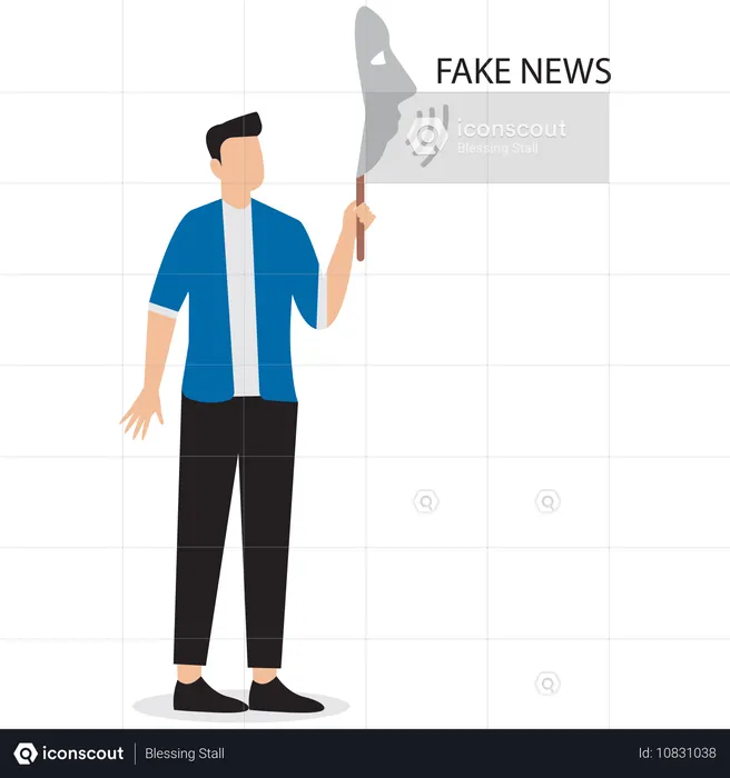Businessman spreading face news  Illustration