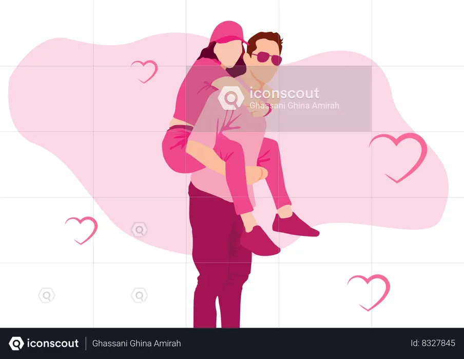 Couple Sweet Moment  Illustration