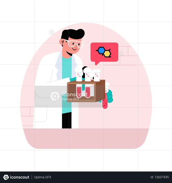 Doctor collects Medical Sample  Illustration