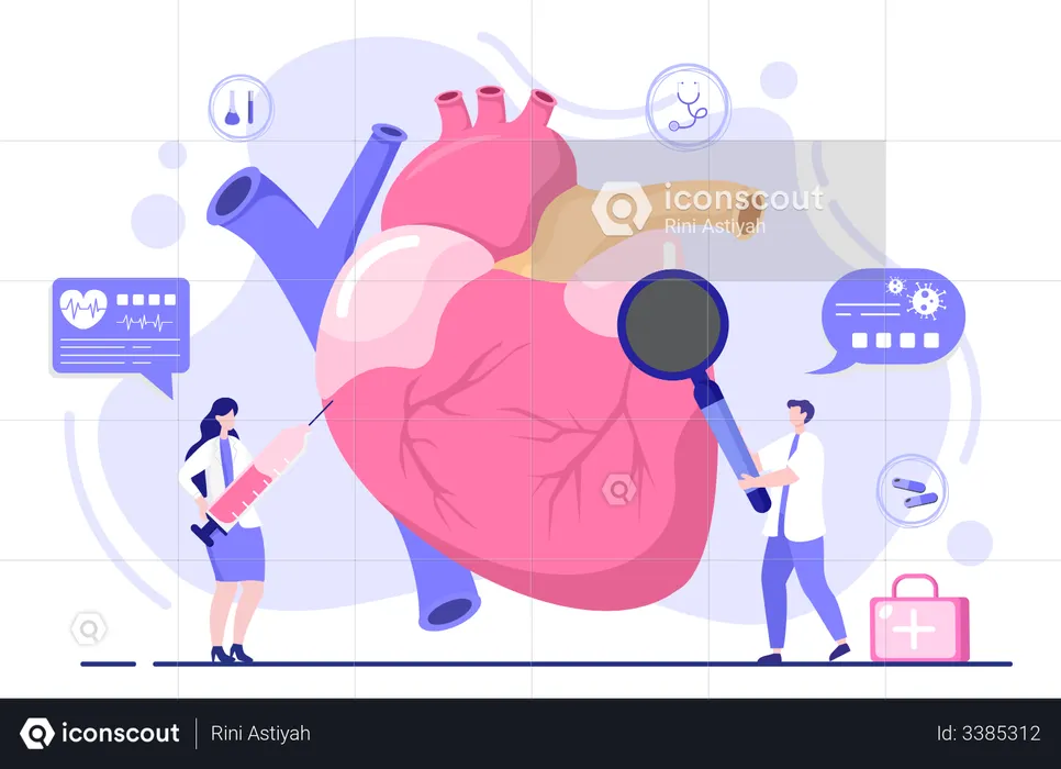 Doctor diagnosis heart disease  Illustration