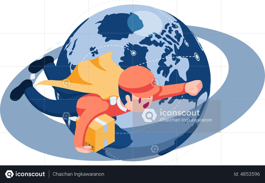 Global shipment service  Illustration