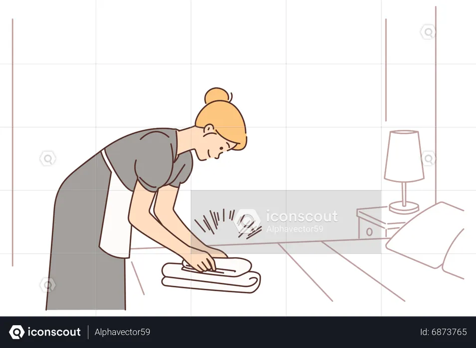 Hotel cleaning staff  Illustration