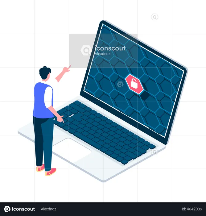 Laptop security  Illustration