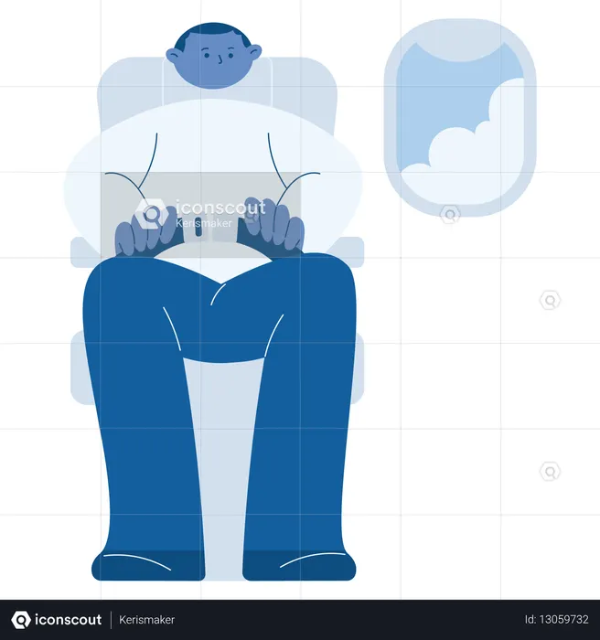 Man following Safety Belt Demonstration  Illustration