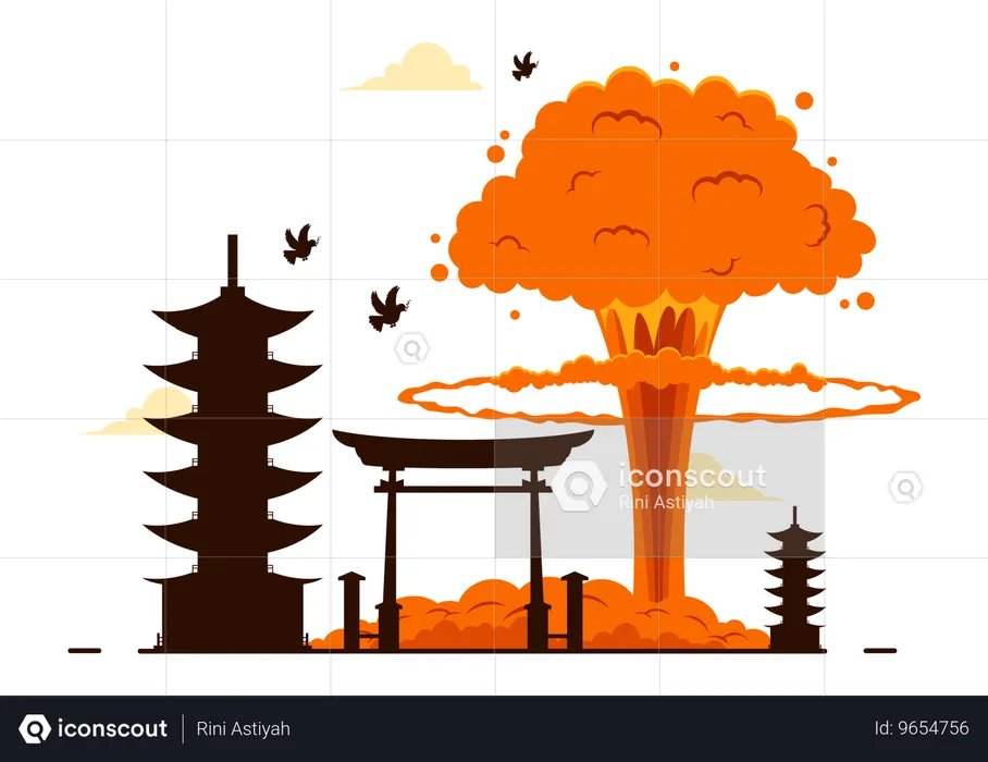 Nuclear attack on Hiroshima  Illustration