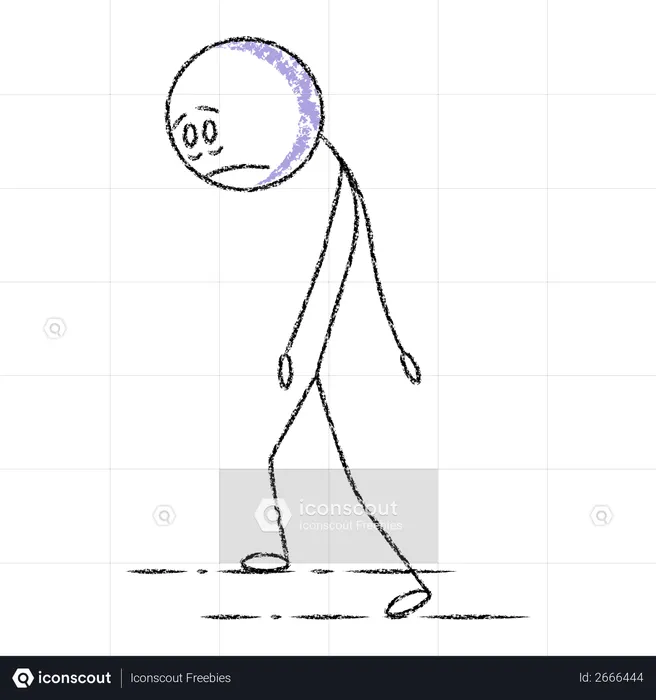 Sad Stickman  Illustration