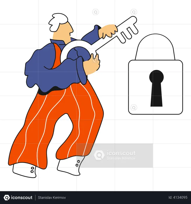 Unlock Key  Illustration
