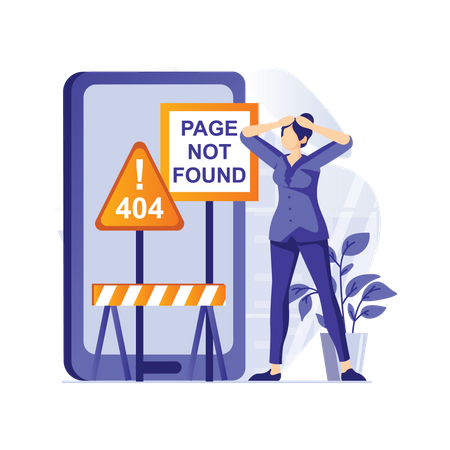 404 Page Not Found  Illustration