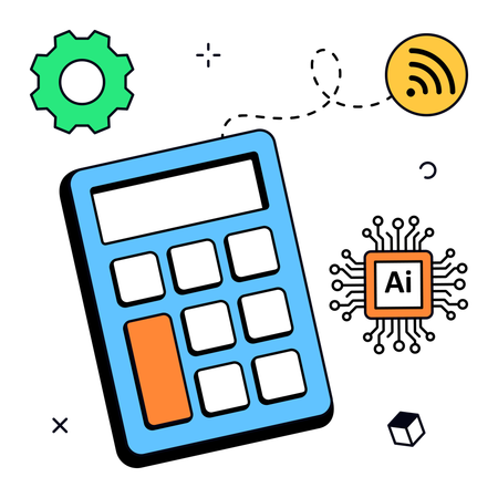 Ai powered calculator fintech  Illustration