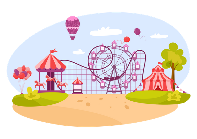 Amusement park  Illustration