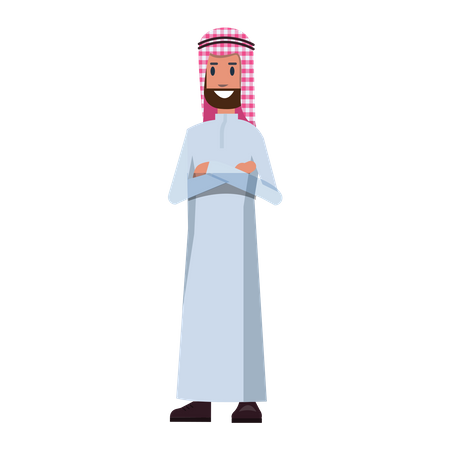 Arab Businessman crossed arms  Illustration