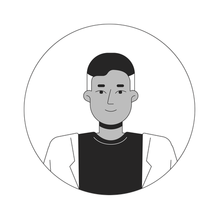Arab mature man with grey hair at temples Illustration