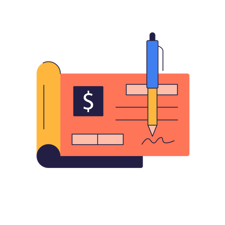 Bank Cheque Illustration