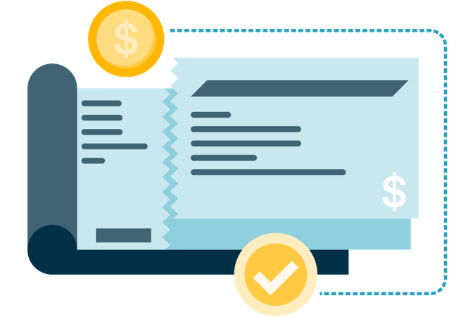 Bank payment receipt  Illustration
