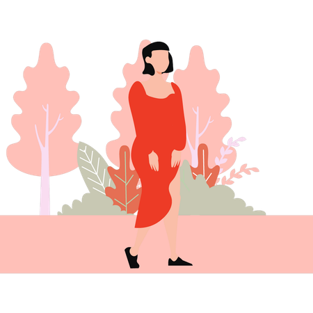 Beautiful girl is wearing a nice dress  Illustration