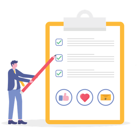 Blogger writing business content  Illustration