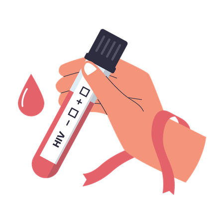Blood Sample for HIV Testing  Illustration