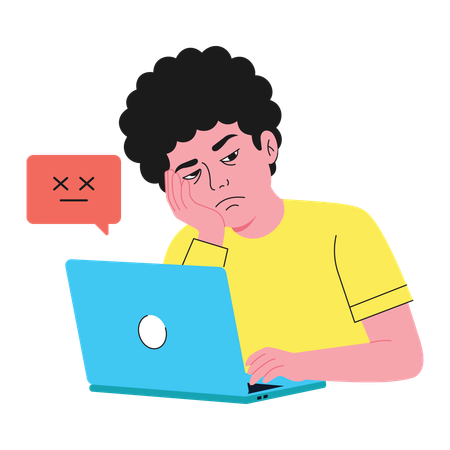 Boy facing system crash  Illustration
