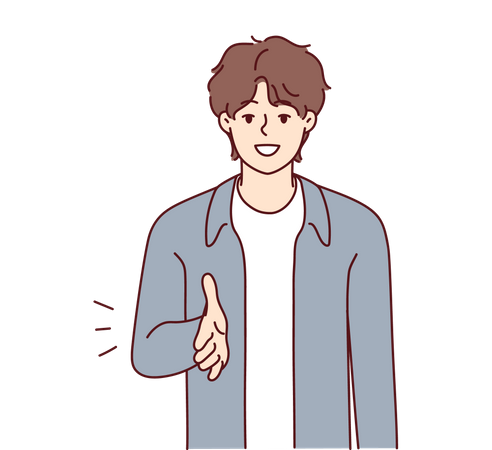 Boy giving handshake  Illustration