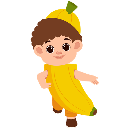 Boy in Banana Costume  Illustration