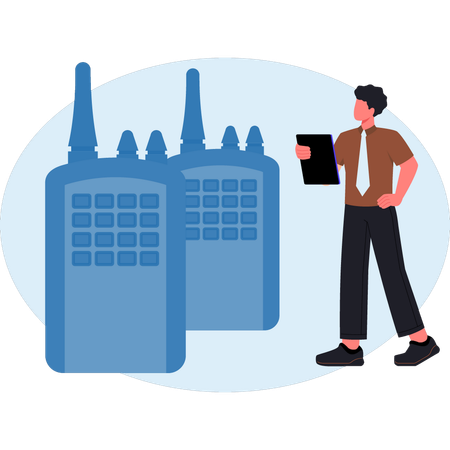 Boy presenting remote phone  Illustration