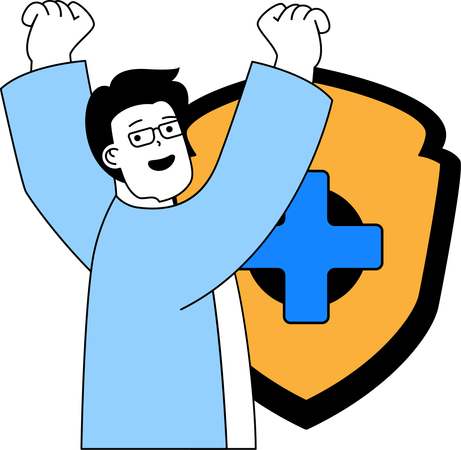 Boy with medical insurance  Illustration