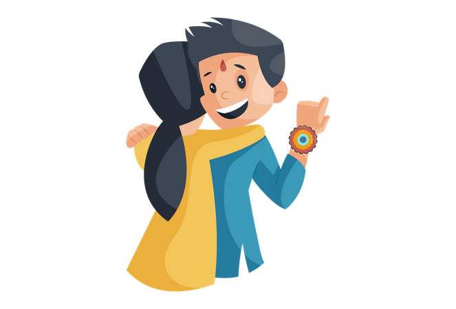 Brother sister love Illustration