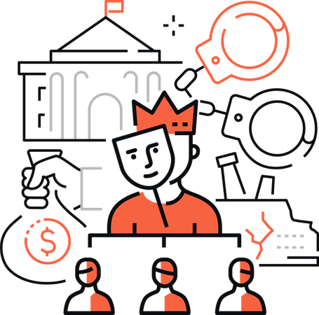 Buinessman working on busniess staff management  Illustration