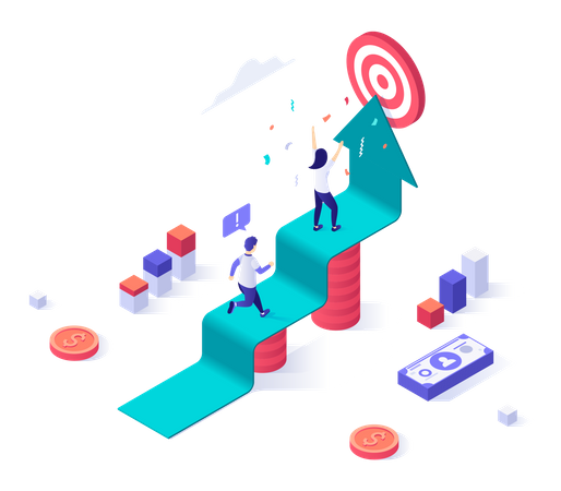 Business goal achievement  Illustration