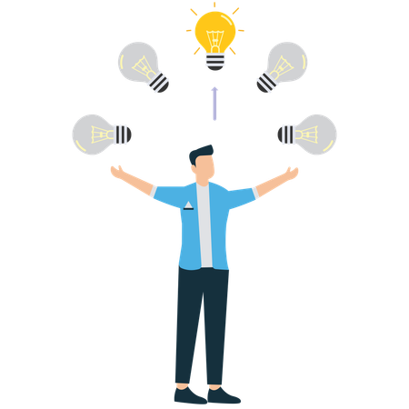 Business idea shared by businessman  Illustration