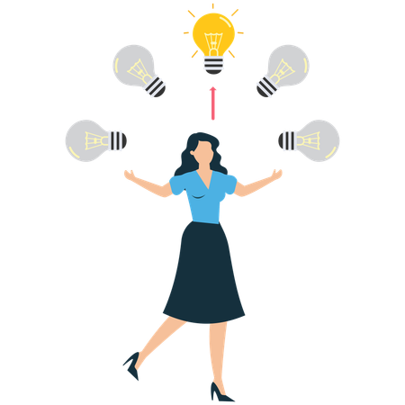 Business idea shared by businesswoman  Illustration
