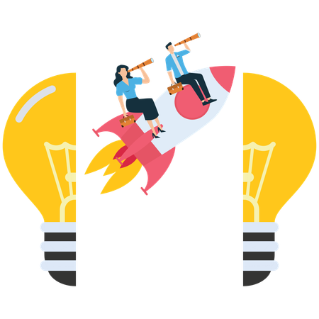 Business ideas discussed by employee  Illustration