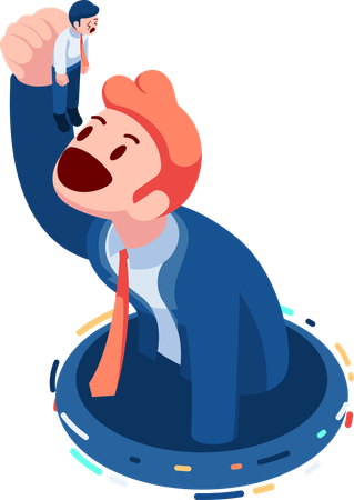 Business Leader Eating Businessman  Illustration