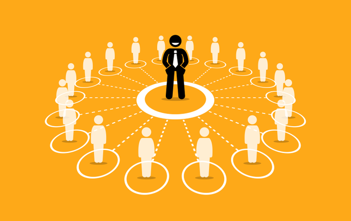 Business network and communication  Illustration