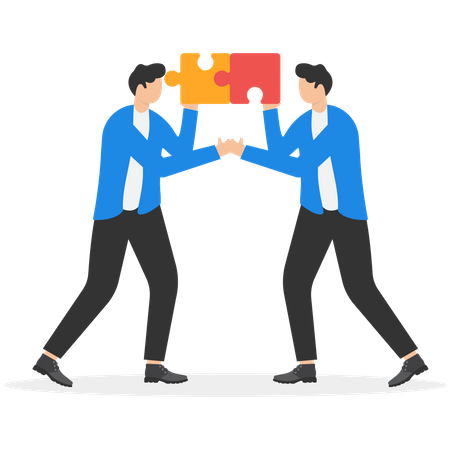 Business partnership agrees  Illustration
