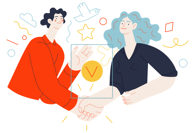 Business partnership  Illustration