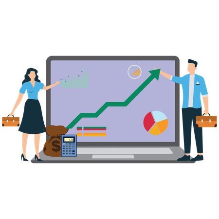 Business people discusses Financial strategy  Illustration