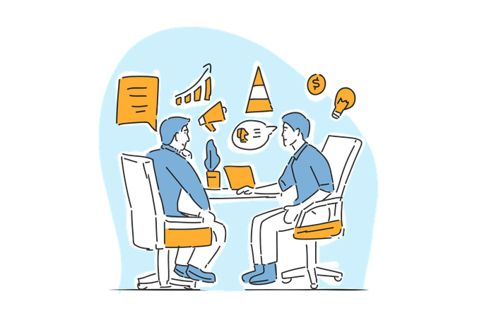 Business people discussing busniess  Illustration